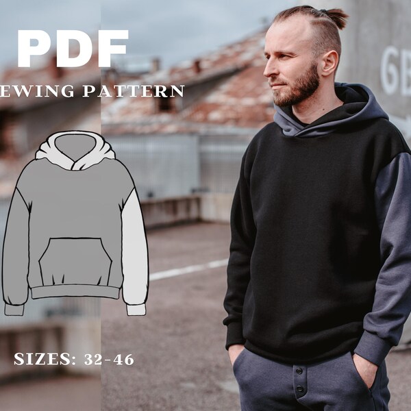 Mens Hoodie Sewing Pattern - Etsy