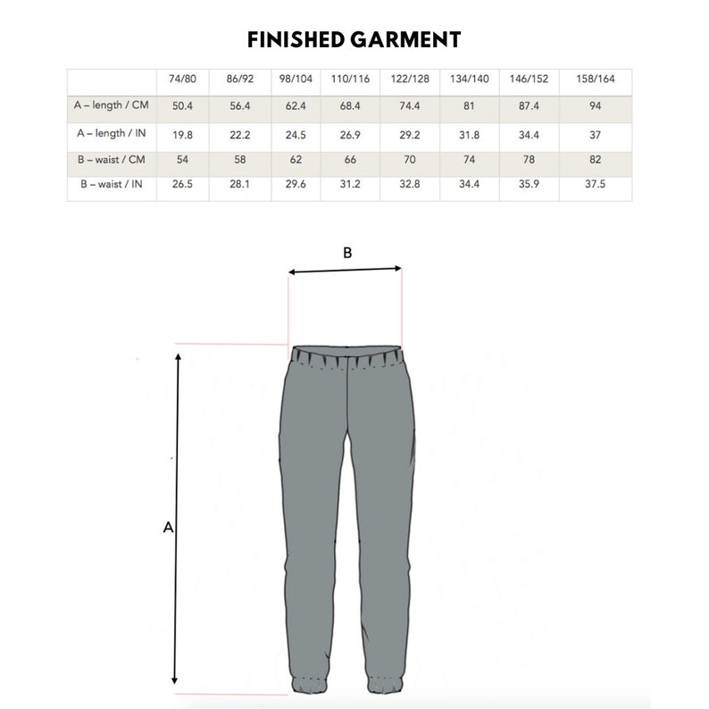 Child Sweatpants With Pockets Sewing Pattern PDF Printable - Etsy