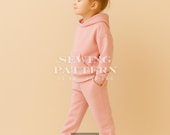 Child Sweatpants with pockets Sewing Pattern, PDF Printable jogger for kids, oversize Sewing Pattern, sweatpants kiddo Pattern, 1Y - 14Y