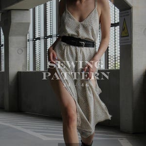 Reversible summer sexy long Dress PDF Sewing Pattern, Ankle length with straps dress PDF sewing pattern