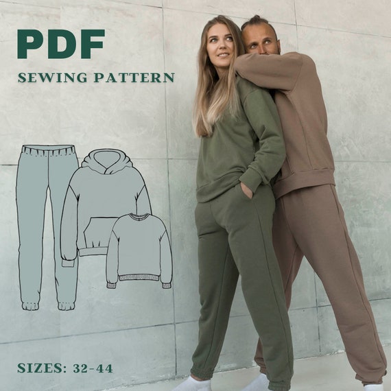 UNISEX Comfy Set High Waist Sweatpants and Hoodie Sweatshirts