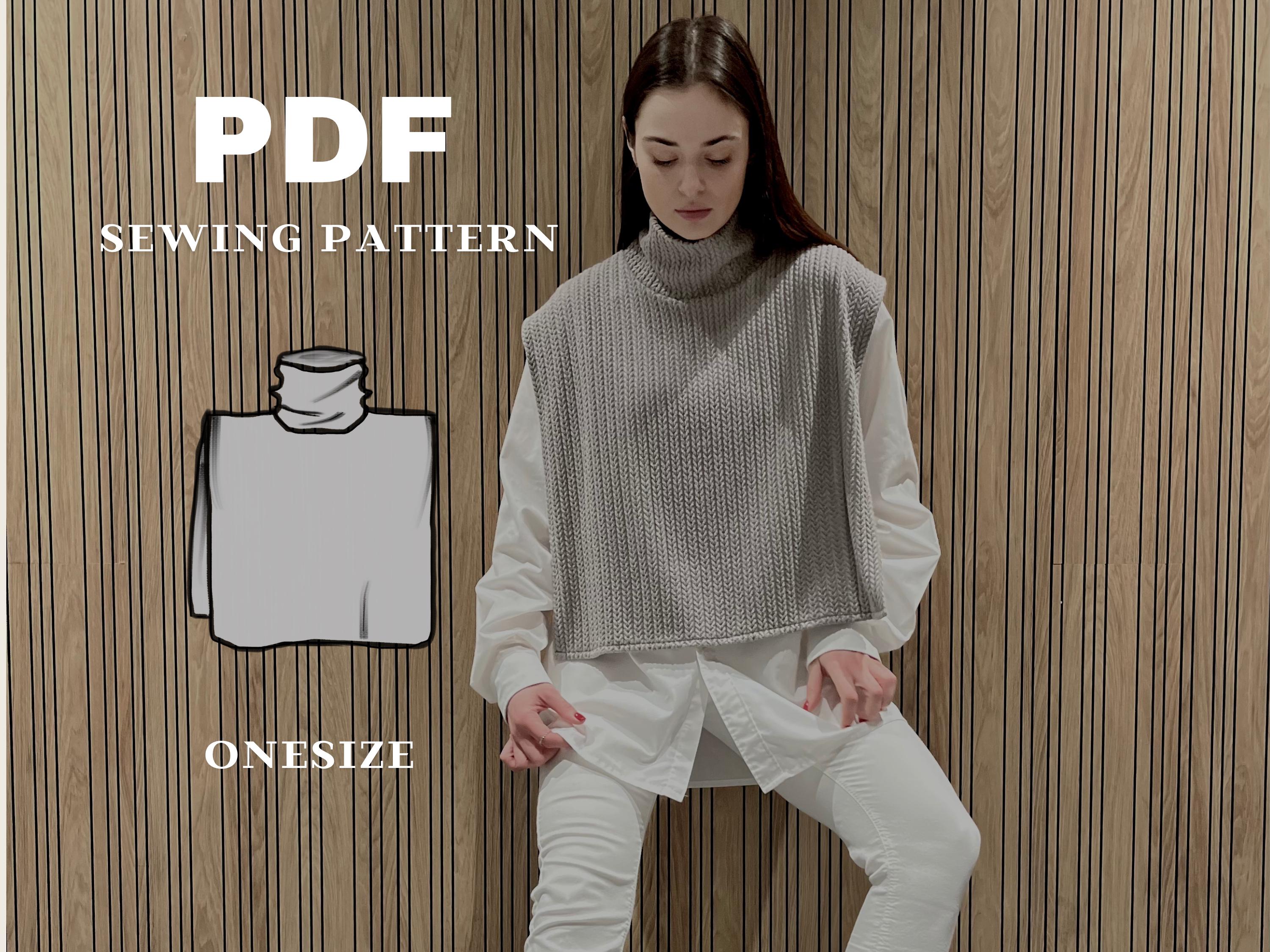 Easy Stylish Vest PDF Sewing Pattern, Short Vest Sewing Pattern PDF ...
