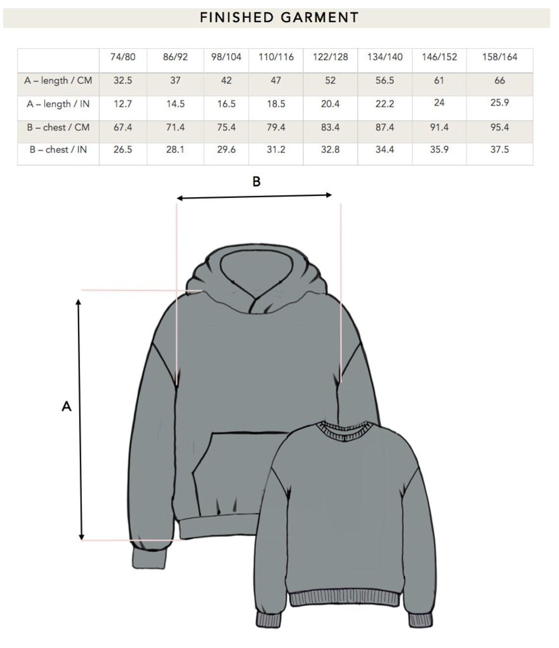 Kids Hoodie Sewing Pattern PDF Printable Hoodie Pattern With - Etsy