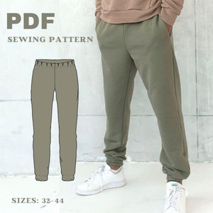 Mens sweatpants, Joggers pants for men, Sweatpants pdf pattern, Men pants PDF pattern, pdf sewing pattern for men, Mens Trousers pattern