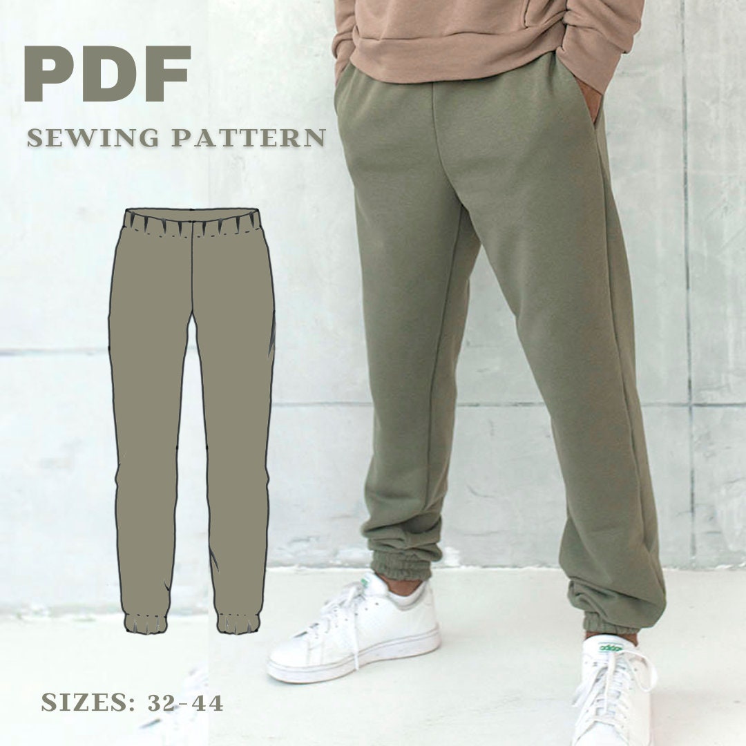 Free Sewing Pattern For Men's Loose Sports Pants (Sizes 44-60) | Pants  pattern free, Mens sewing patterns, T shirt sewing pattern