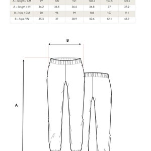 High Waist Jogger Trousers and Sweat Shorts PDF Sewing Patterns, Comfort Trousers Sewing Pattern, with Pockets, french terry, sweat pants image 5