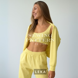 Bra top PDF sewing pattern, Crop top digital pattern, Sport top download PDF sewing pattern, Digital download, Easy sewing project