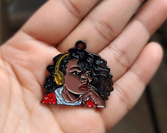 Afrocentric, Afro Charms, Girl Charms, Lady Charms, Face Charms, Afro Girl Charms, Charms, Black Girl Charms