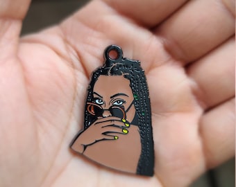 Afrocentric, Afro Charms, Girl Charms, Lady Charms, Face Charms, Afro Girl Charms, Charms, Black Girl Charms
