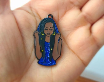 Afrocentric, Afro Charms, Girl Charms, Lady Charms, Face Charms, Afro Girl Charms, Charms, Black Girl Charms