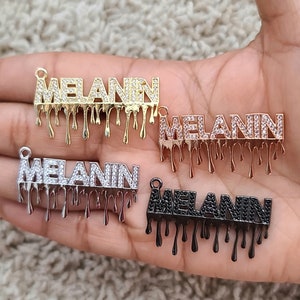 Afrocentric, Afro Charms, Melanin Charm, Black Girl Charms, 40.5*21.5mm, Word Charms, Quote Charms, Drip Charms, Inspirational Charms, Charm