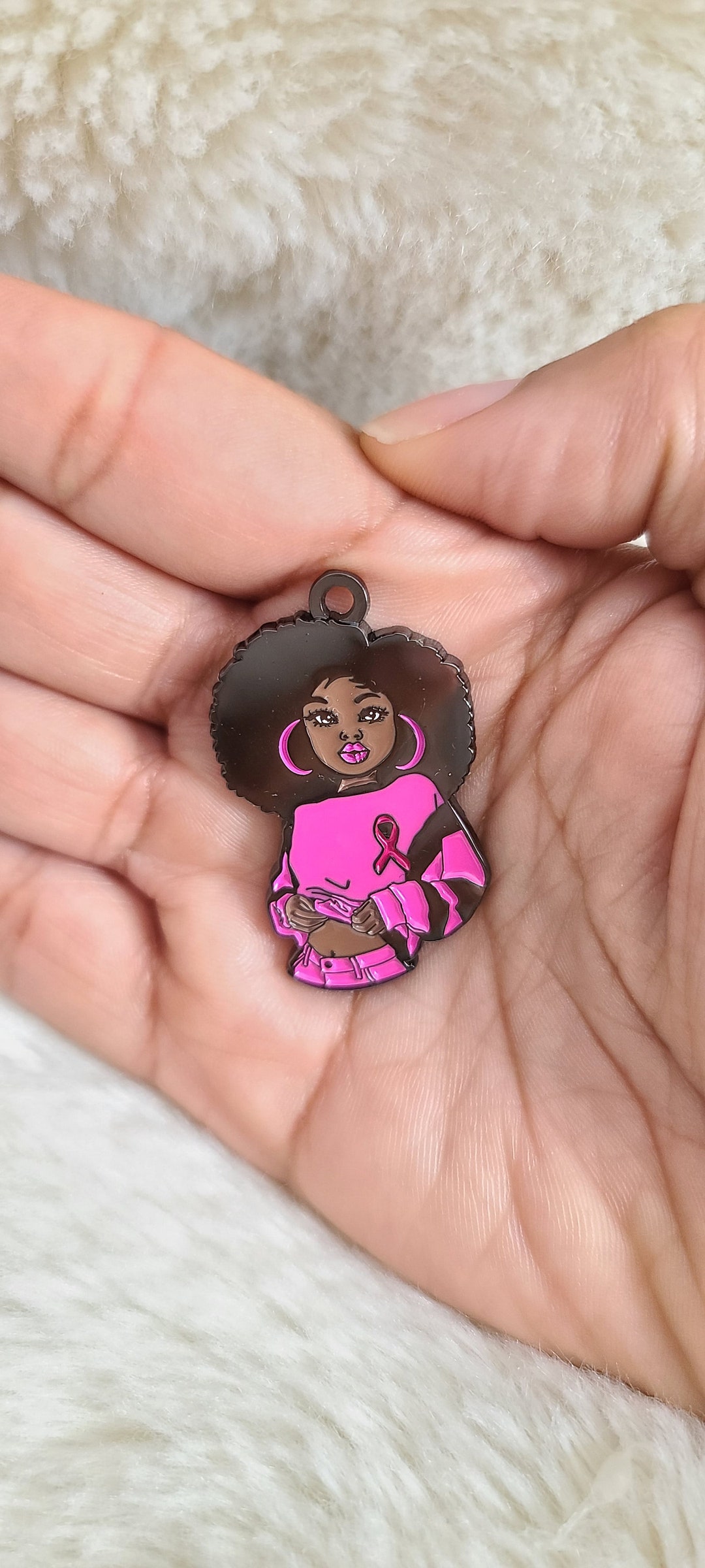 Afrocentric Lady Charms Afro Girl Charms Charms Black Girl Etsy