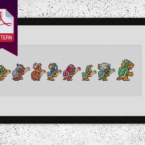 Koopalings Pattern for Cross Stitch - Super Mario Bros. 3