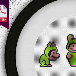 21 Frog Mario Patterns for Cross Stitch - Super Mario Bros. 3