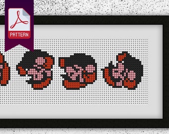 Super Mario Cross Stitch Pattern – 32 Retro Sprites (PDF Pattern)