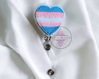 Trans Flag Badge Reel