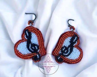 Musical note heart earrings
