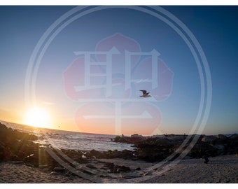Sunset on the California Coast Scenic Color Photo Print