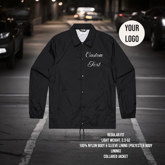 Men's Custom Coach Jacket, Personalized Collared Jacket - Etsy
