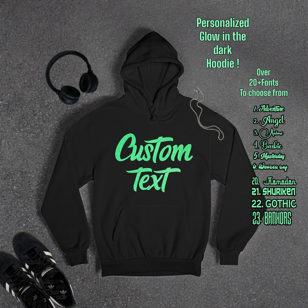 Custom Glow in the Dark Hoodie Personalized Hoodies Glow in the Dark Gift Glow in the Dark Custom Hoodies Glow in the Dark Hoodie. Etsy