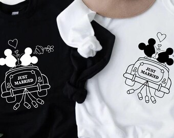 Mickey Minnie Just Married Shirt Disney Honeymoon Shirt Mickey Minnie Couple Matching Shirt Honeymoon Shirts Disney Wedding Shirts Disney