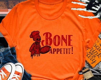 Halloween Chef Costume Bone Appetit Skeleton Tshirt Halloween Restaurant Staff Spooky Chef Cooking Shirt Mama Halloween Shirt Spooky Season