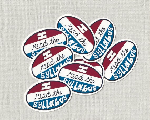 sticker pack: "I read the syllabus"
