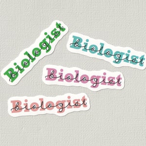 Pack of 4 &quot;biologist&quot; stickers
