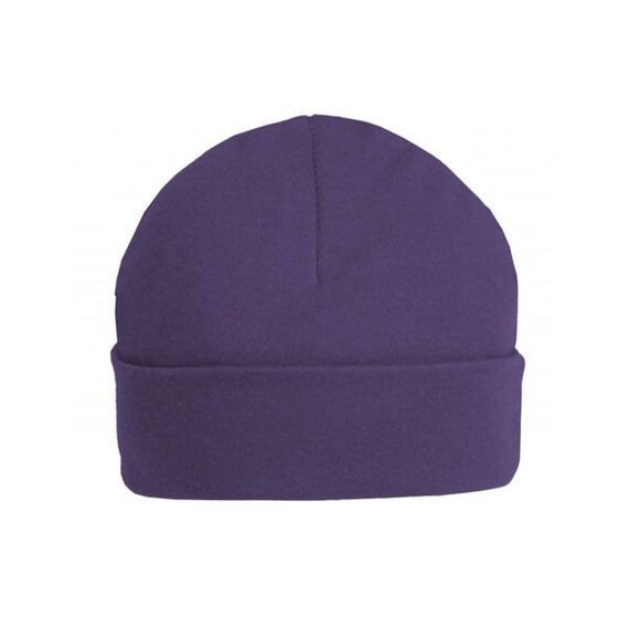 Newborn Plain Purple Baby Beanie 0-3 
