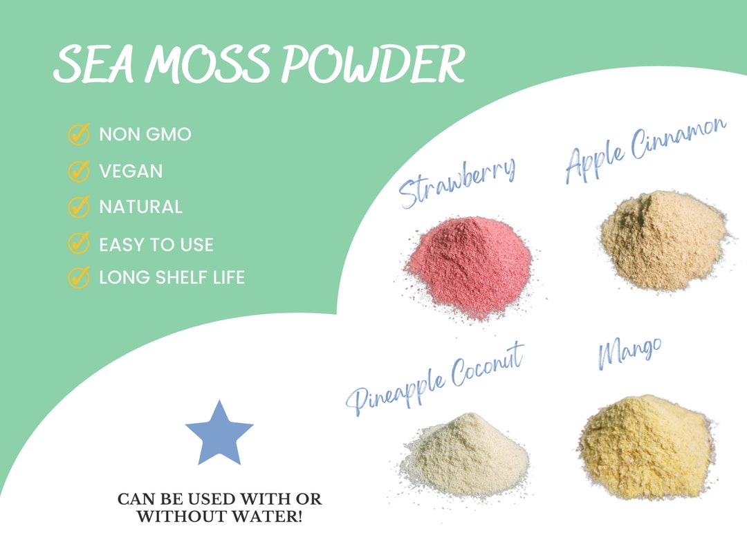SEA MOSS POWDER Flavoured Real Fruit All Natural Sea Moss Gel Etsy