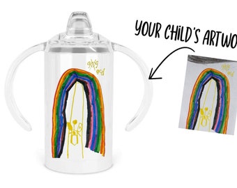 Kids art Sippy Cups, Personalized Sippy Cup, Kids Artwork Baby Tumbler, Custom Sippy Cup, Add childs artwork, personalized sippy cup