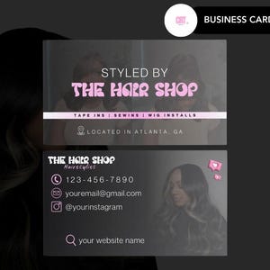 Business Card Template, Business Card Template,Premade Business Card Template,Hairstylist,Lash Tech,Makeup Artist,Nail tech,Canva Template