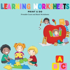Printable Valentines - Count & Trace Worksheets 10 Pages | Pre-K to 1st Grade School Kids | *PDF File Only*