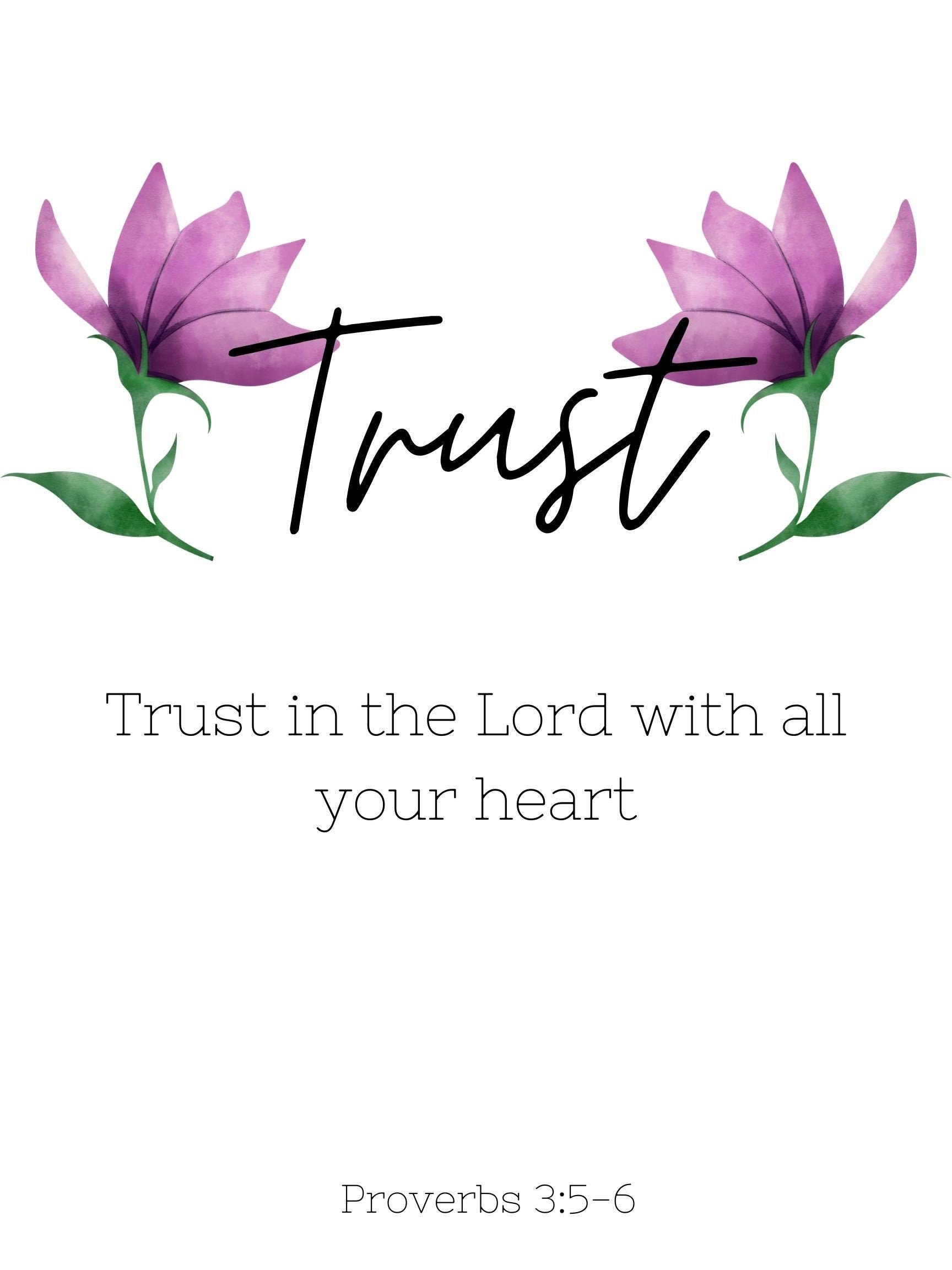Printable Poster Trust-bible verse | Etsy