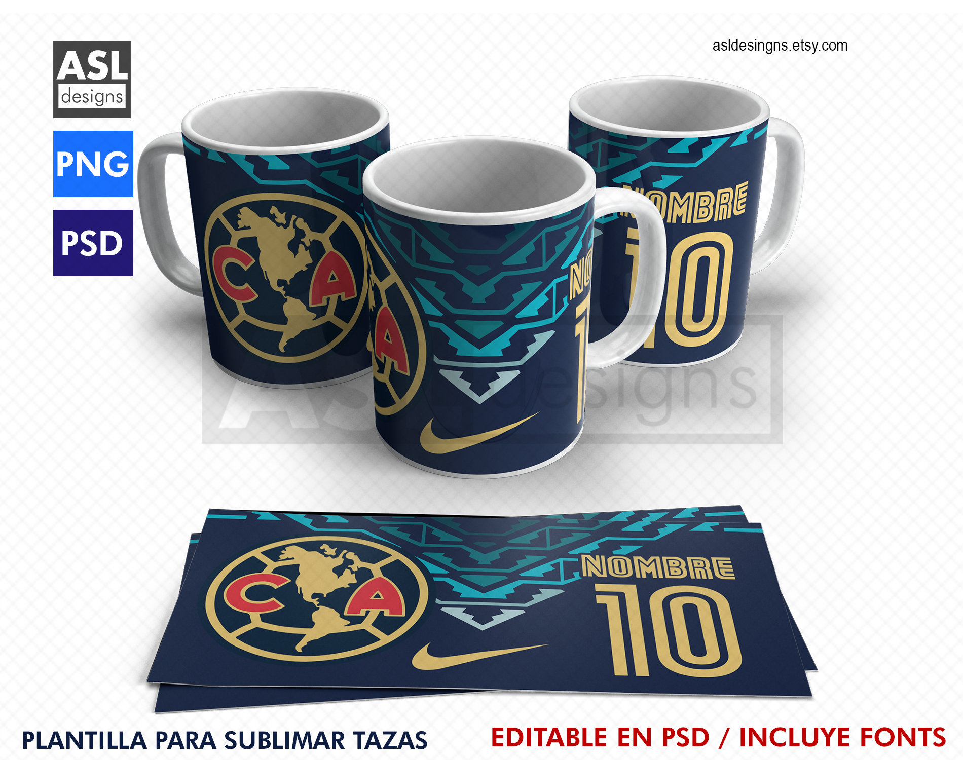 Plantilla Taza, Club America Bicampeon PNG Diseño Taza Bicampeon 2024