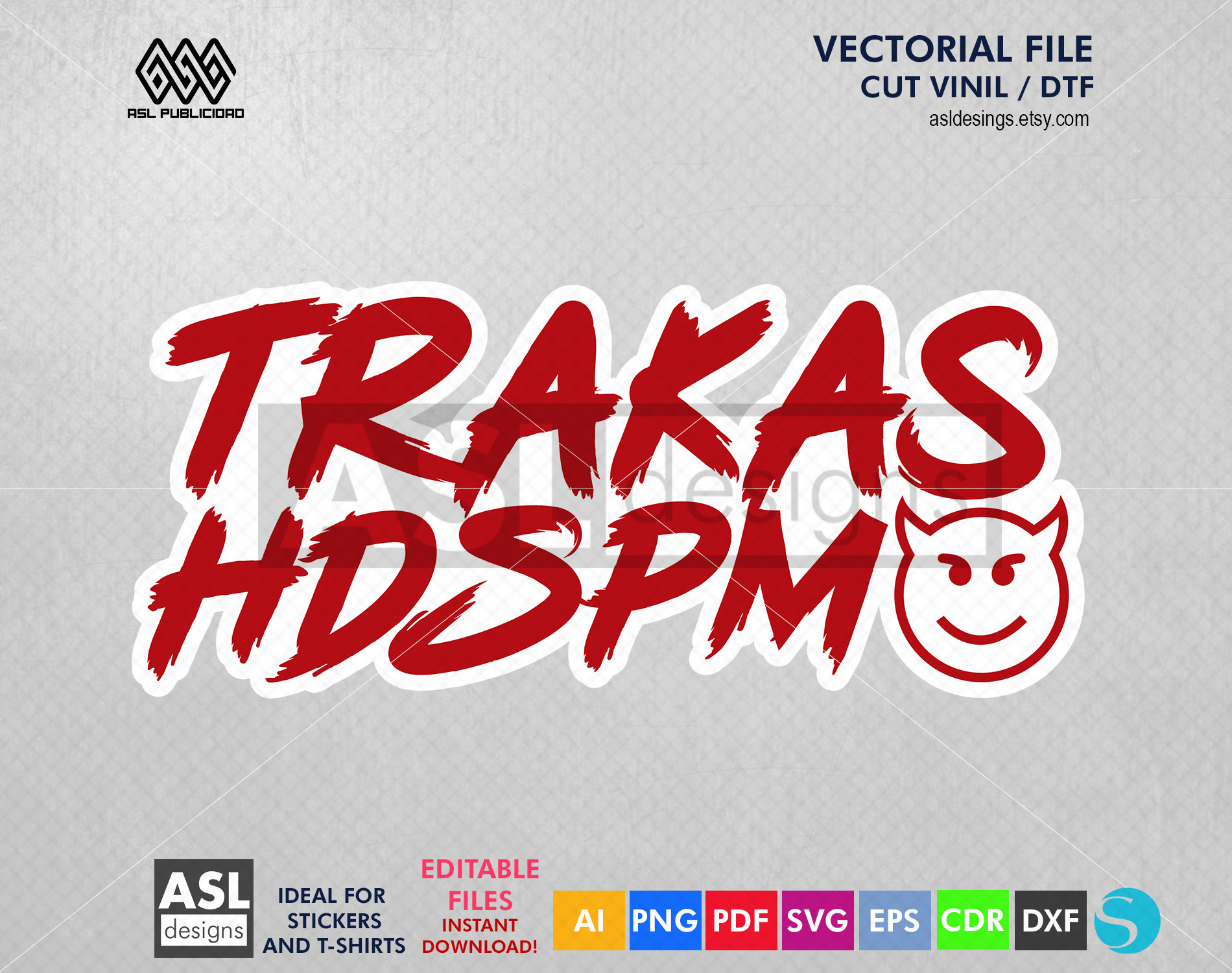 Trakas HDSPM SVG Smiley Devil Horn Sticker, Vinil Cut, dxf, Cameo Cut