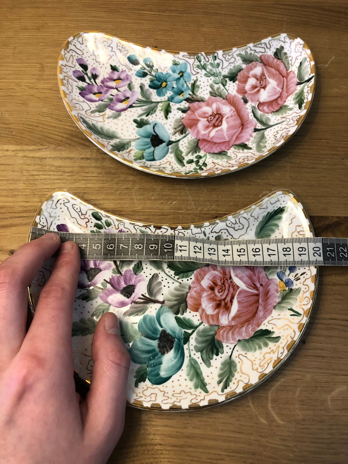 Vintage Hand Painted Half Moon Dishes Tuscan Bone China & Etsy