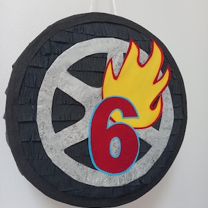 Hot wheels pinata/ number 6 pinata ,size 30cm .