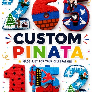 Custom Number Piñata: Handmade Birthday Party Decoration (Numbers 2-9)