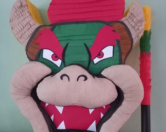 Bowser head pinata, size 40cm with stick pinata included.