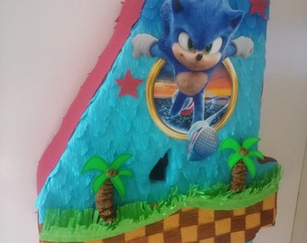 Number 4 pinata themed sonic size 40cm with stick pinata included ( Main island only)