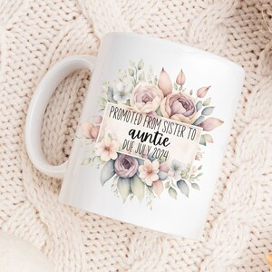 Custom Pregnancy Announcement Sister Mug, Baby Announcing Promoted to Grandparents Mug, Custom Mug Gift for Bestie, Promoted to Grandma Mug