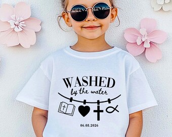 Magliette personalizzate per il battesimo dei bambini: Magliette coordinate per la famiglia cristiana "Lavati dall'acqua"