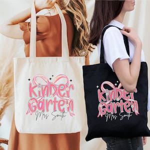 Sac fourre-tout personnalisé avec nom d'enseignant de maternelle, chemises personnalisées avec nom d'enseignant de maternelle, t-shirt assorti confort pour la rentrée des classes