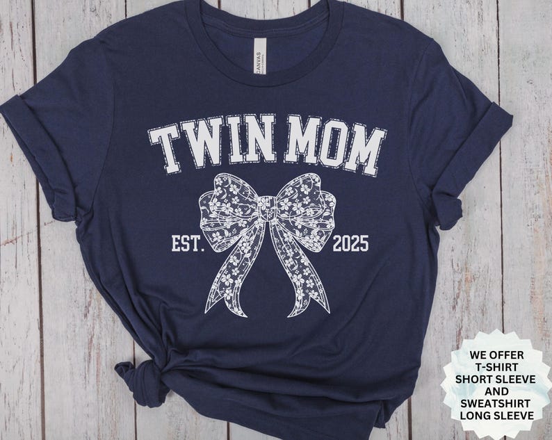 Personalized Twin Mom Sweatshirt Gift for Twin Mum, New Est. Twins Mama T-Shirt Present for Mothers Day, Mother of Twins Sweatert Xmas Gift