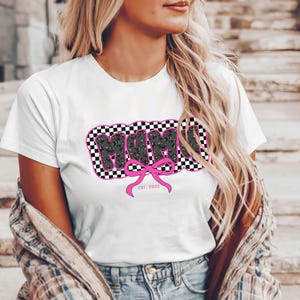 Personalized Mama Mini Matching Shirt, Custom Est. Mama Coquette Bow T-shirt, Cute Mommy and Me Matching Outfits, Baby Toddler Youth Tshirts
