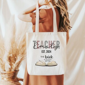 Sac fourre-tout personnalisé pour professeur, cadeau pour professeur, sac de remerciement personnalisé, cadeaux de remerciement pour professeur