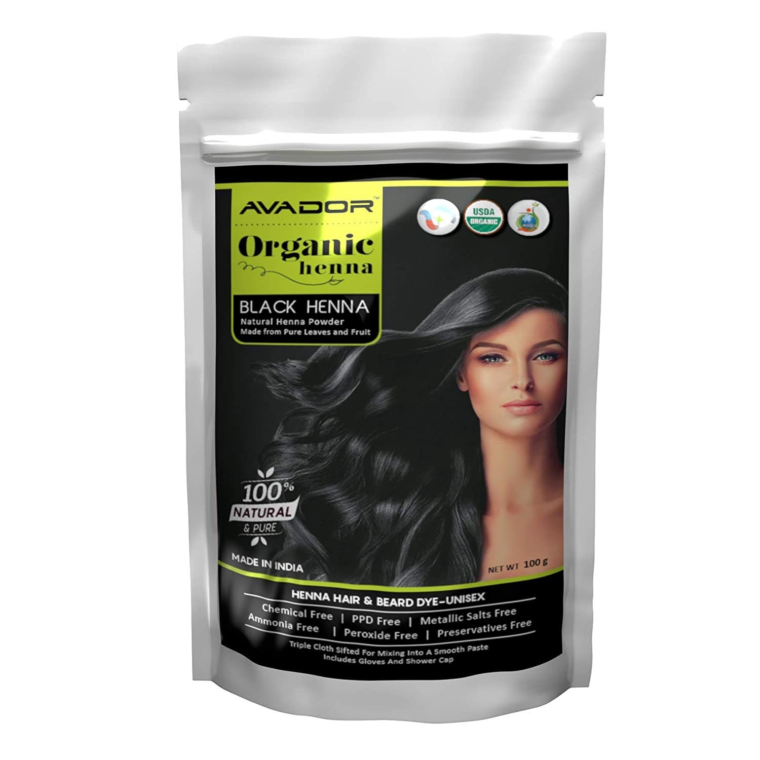 Organic Henna Black Hair Color Powder Chemical Free Natural Etsy
