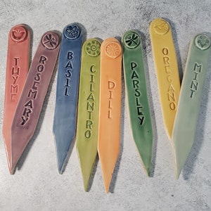 Garden Stakes, Herbs Stakes, Funny Stakes, Vegetable Stakes, Plant Markers, Gift, Garden, Potted Plants, Ceramic