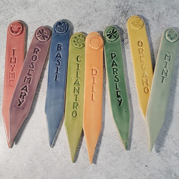 Ceramic Herb Markers Etsy